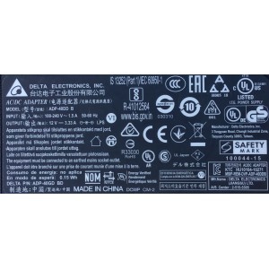 ADAPTADOR DELTA VCA / NUMERO DE PARTE ADP-40GD BD / IS13252 PART 1 EC60950-1 / R-41012564 / DCWP CM-2 / KTC HU10104-10271 / MSIP-REM-DVP-ADP-40DDB / MODELO ADP-40DD B / ENTRADA VCA 100-240V～50-60Hz 1.5A / SALIDA VCD 12V-3.33A    	
